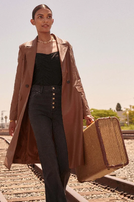 Limited Availability Mod Squad Vegan Leather Trench Coat