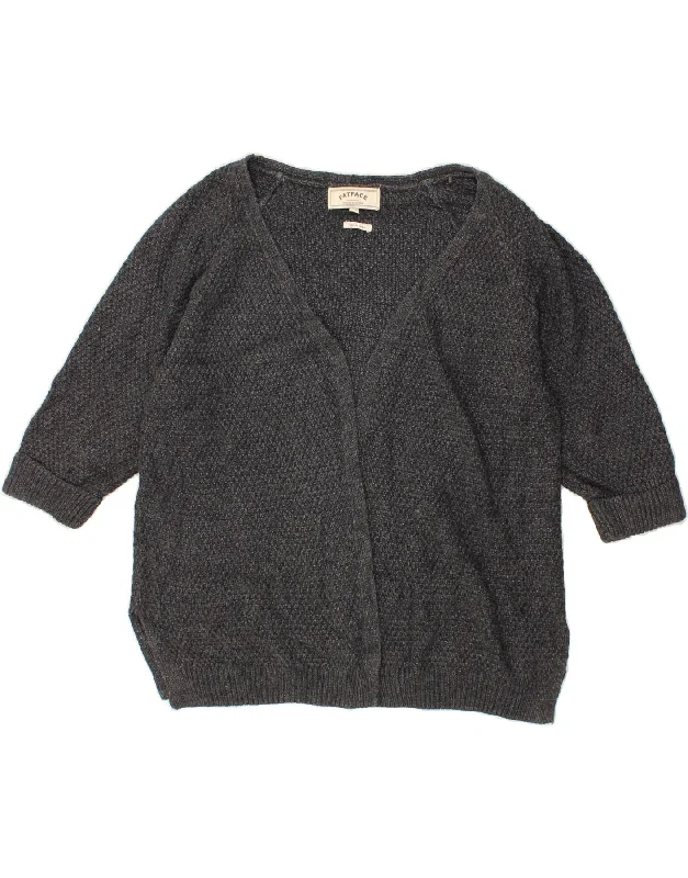 Price Fest FAT FACE Womens Short Sleeve Cardigan Sweater UK 14 Large Grey Viscose