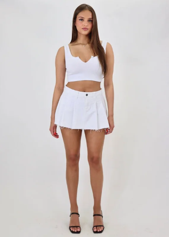 Special Price Lucky Denim Mini Skirt ★ White