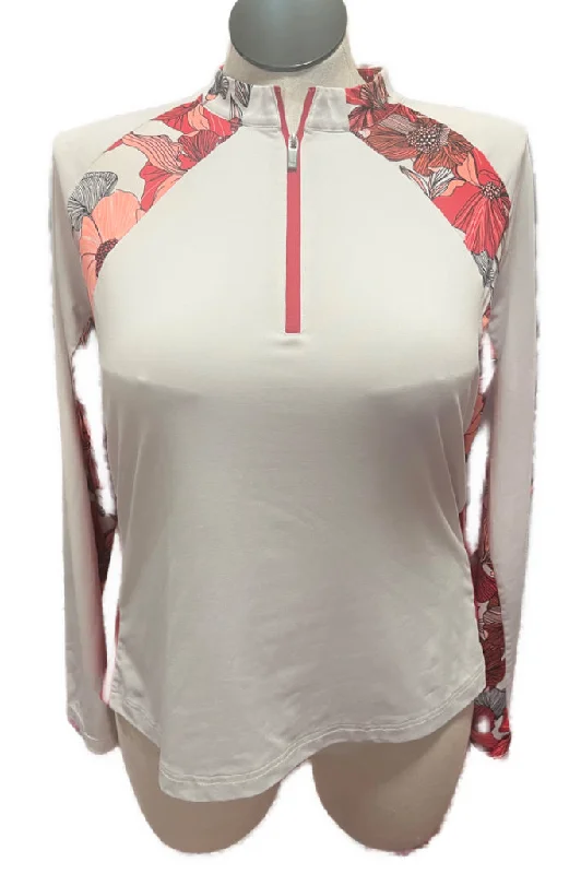 Mega Deal Tail Activewear White & Floral Trim Long Sleeve Golf Pullover Size XXL MSP$105 Mega Deal Tail Activewear White & Floral Trim Long Sleeve Golf Pullover Size XXL MSP$105