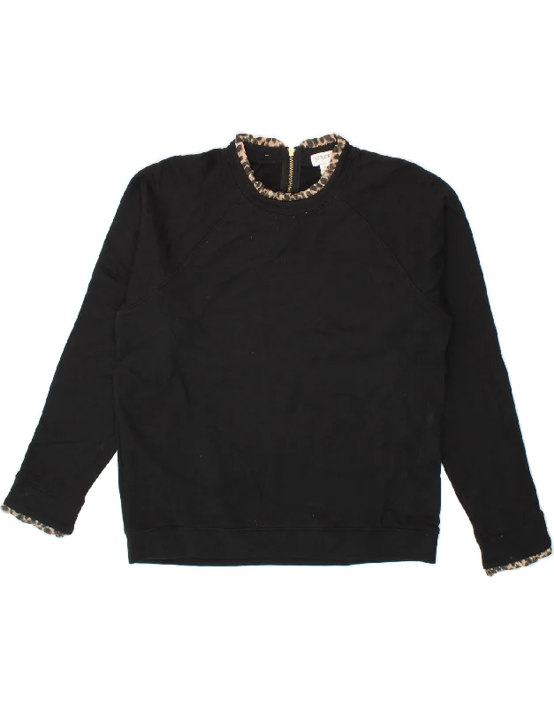 Factory Direct Sale J. CREW Womens Sweatshirt Jumper UK 16 Large Black Cotton