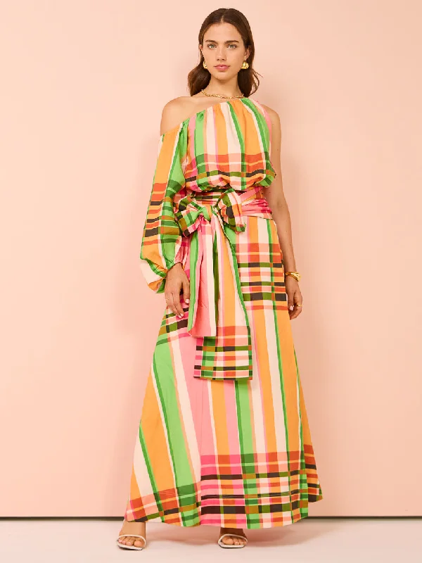 Factory Direct Sale By Nicola Rosa Maxi Dress in Holiday Plaid