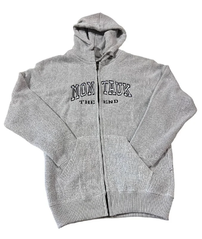 Super Bargain Adult Ragwear Montauk The End Embroidered Nantucket Zip-Up Hoodie in Salt 'n Pepper Super Bargain Adult Ragwear Montauk The End Embroidered Nantucket Zip-Up Hoodie in Salt 'n Pepper