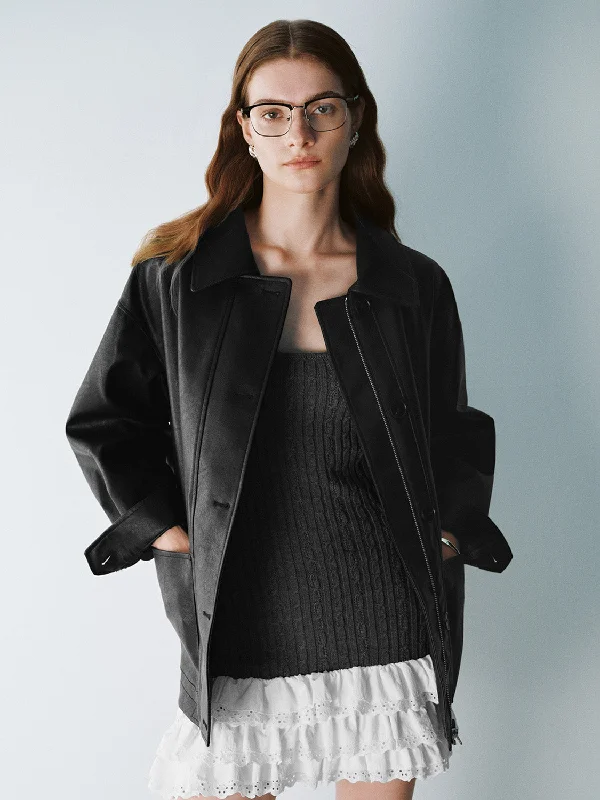 Special Savings Leather Loose Jacket