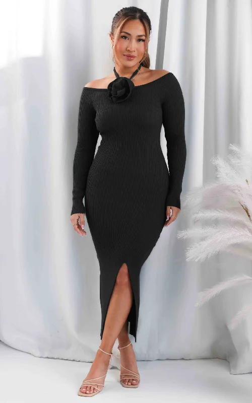 Major Savings Rosabelle Knit Maxi Dress - Black