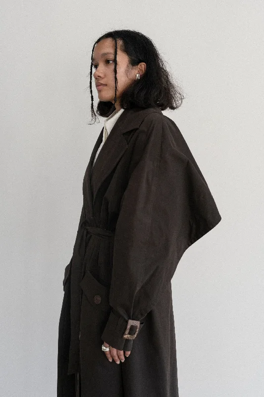 Midnight Madness Vishenka Chocolate Cotton Trench Coat