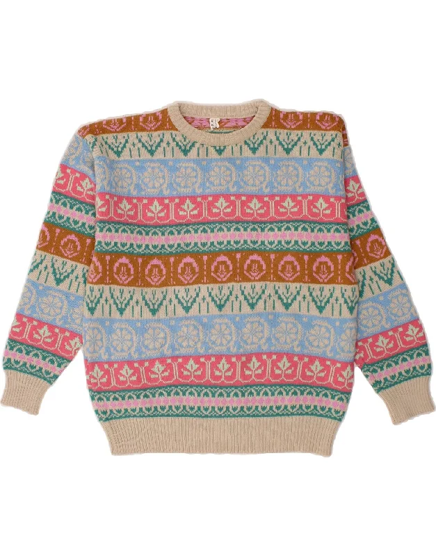 Stock Up and Save VINTAGE Womens Crew Neck Jumper Sweater Large Multicoloured Fair Isle Stock Up and Save VINTAGE Womens Crew Neck Jumper Sweater Large Multicoloured Fair Isle