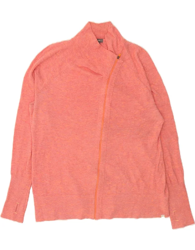 Steals and Deals EDDIE BAUER Womens Cardigan Sweater UK 20 2XL Pink Flecked Cotton