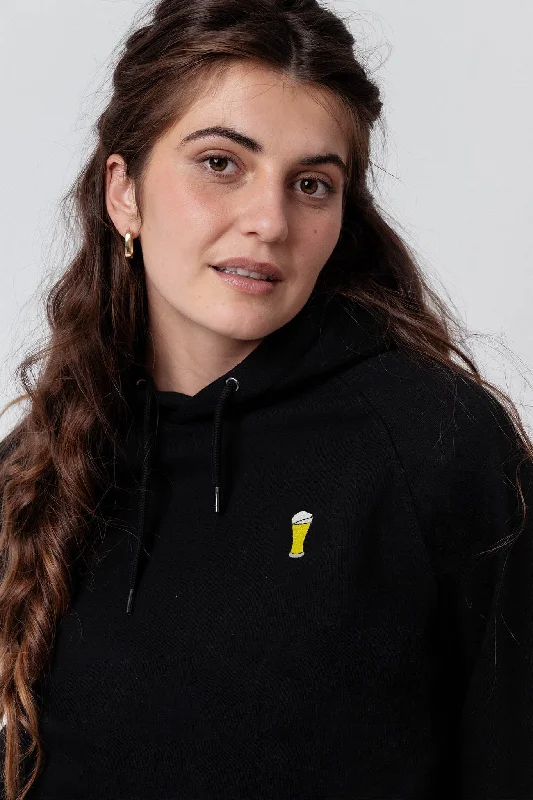 Crazy Savings Weißbier | Bestickter Bio-Baumwoll Frauen Hoodie