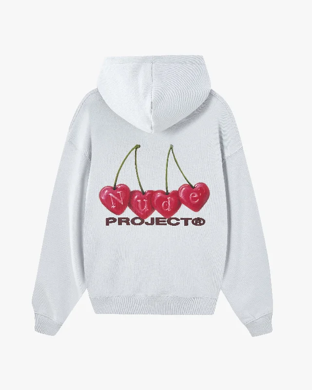Final Sale CHERRY HOODIE ICE GREY