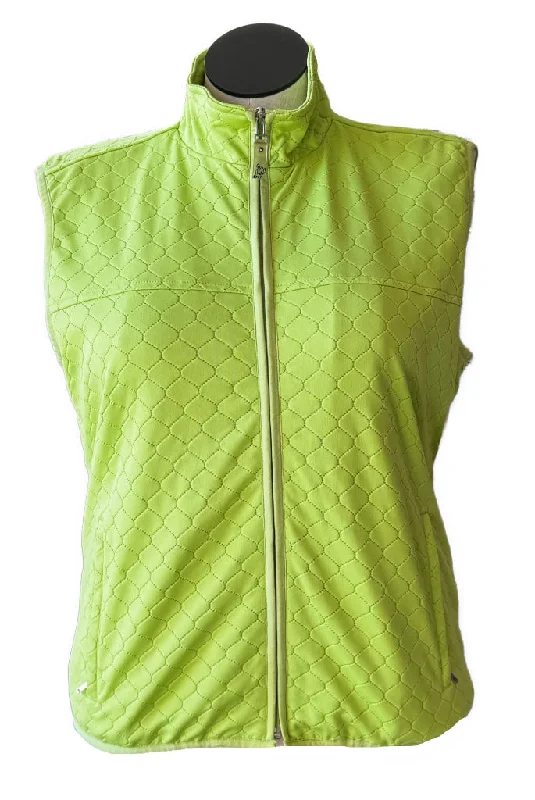 Bonus Savings Ashworth Lime Green Textured Full Zip Vest Size XL MSP$128