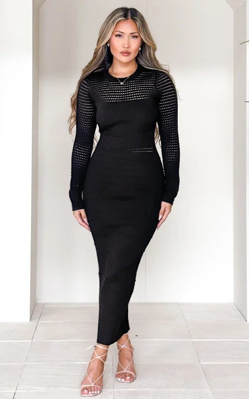 Super Sale Hewitt Knit Maxi Dress - Black