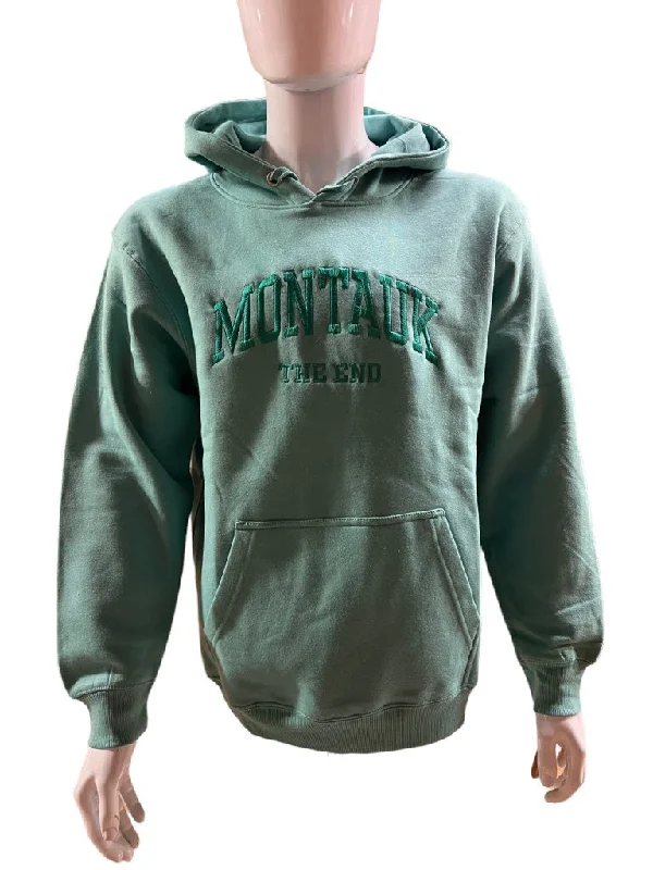 Overstock Adult Embroidered Montauk The End Ultra Soft Pullover Fleece