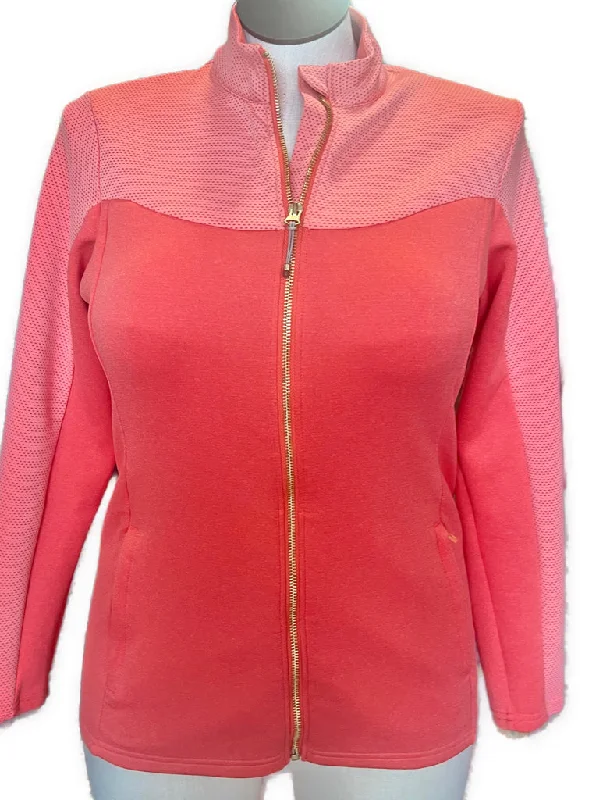 Unmissable Offer Antigua Women's Coral Full-Zip Mid-layer Golf Jacket w/ Sleeve Logo