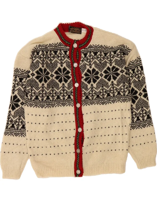 Early Bird Discount EDDIE BAUER Womens Cardigan Sweater UK 12 Medium Off White Fair Isle Wool Early Bird Discount EDDIE BAUER Womens Cardigan Sweater UK 12 Medium Off White Fair Isle Wool