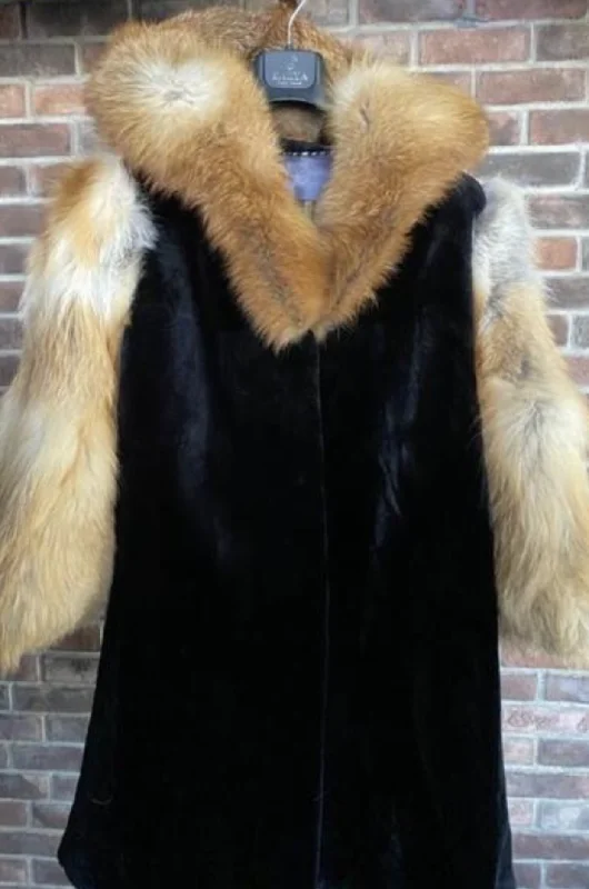 New Markdowns Beaver and Red Fox Fur Coat