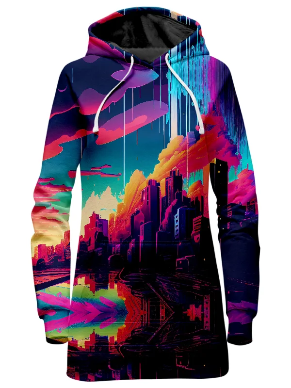 Weekend Special City In The Clouds Hoodie Dress
