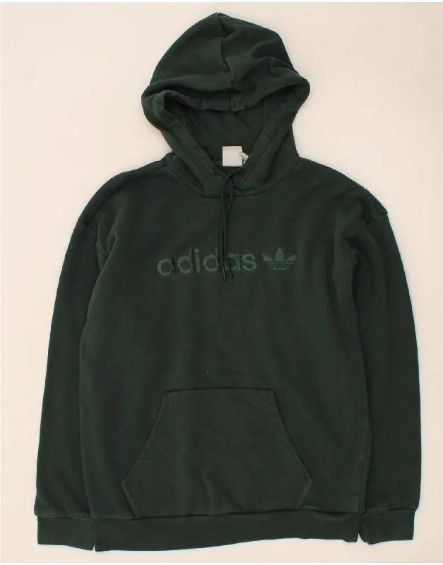 Amazing Deals ADIDAS Womens Oversized Graphic Hoodie Jumper UK 8 Small Green Cotton