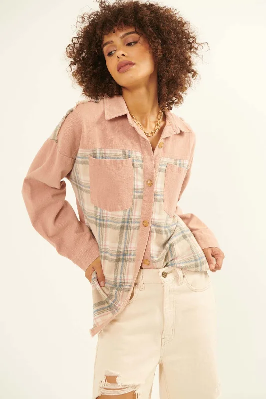 Crazy Deals Country Girl Denim and Plaid Shacket