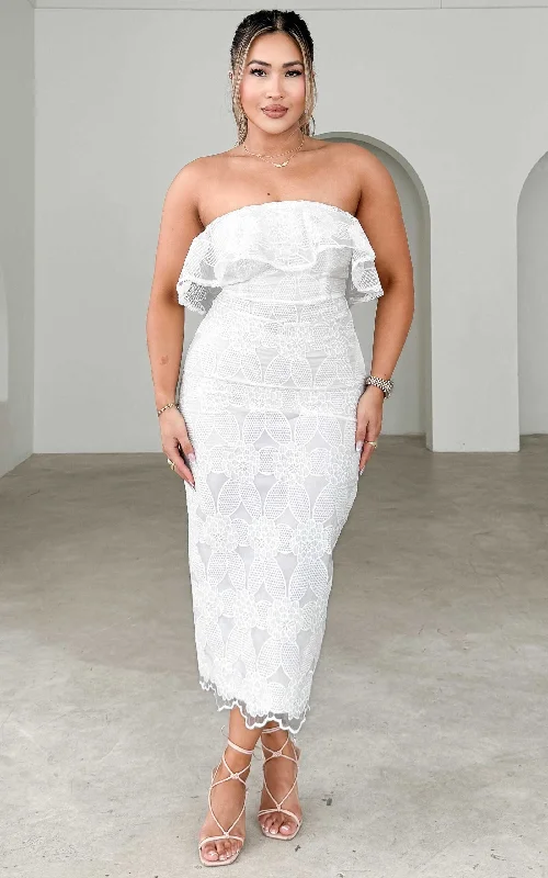 Big Savings Tilda Lace Midi Dress - White