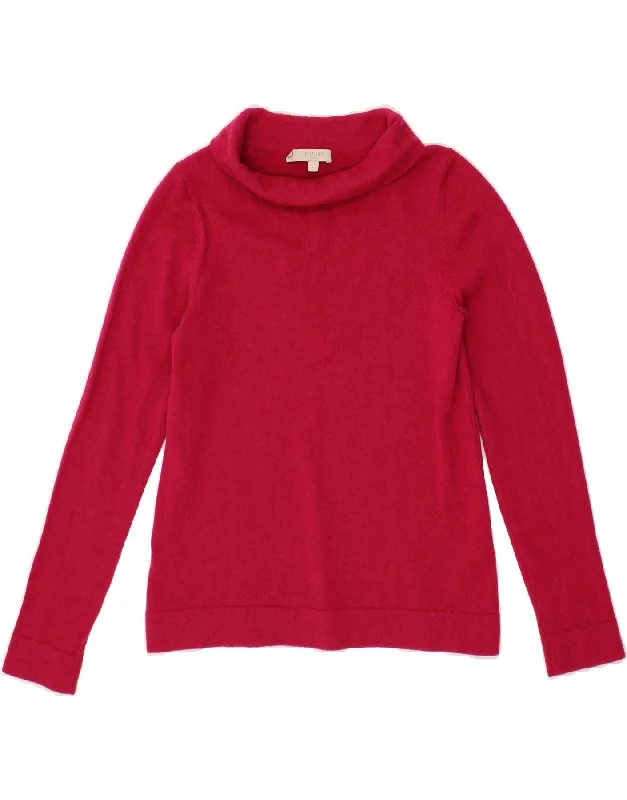 Sale Event HOBBS Womens Roll Neck Jumper Sweater UK 10 Small Pink Merino Wool