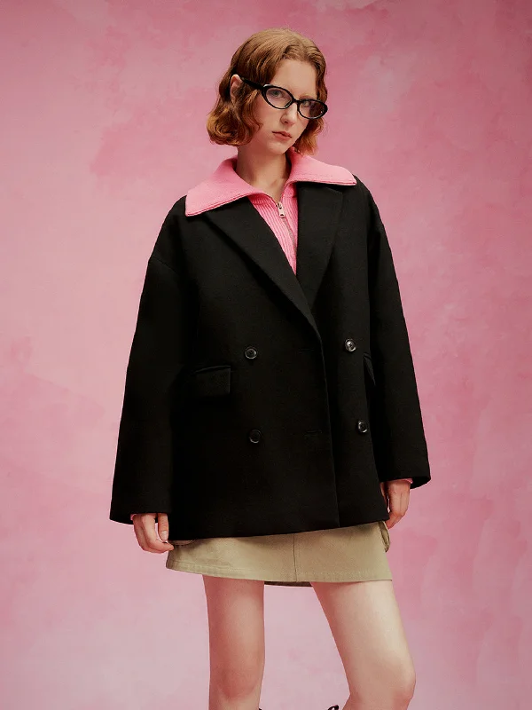 Early Bird Discount Notch Lapel Double Breasted Coat