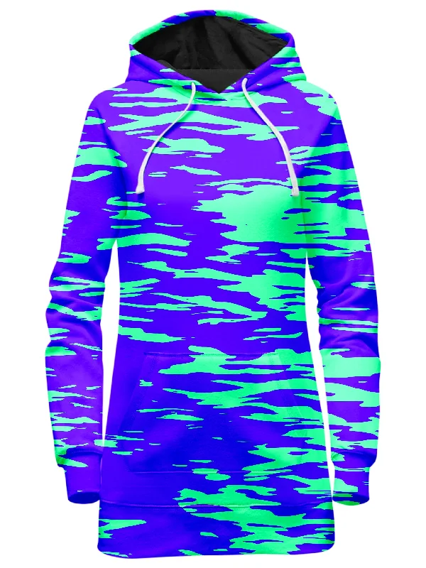 Take Advantage Purple Mint Rave Zebra Stripe Hoodie Dress