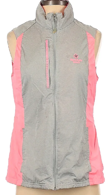 Don't Miss Women's Antigua Gray & Pink Golf Vest with Logo Size S. MSP$79