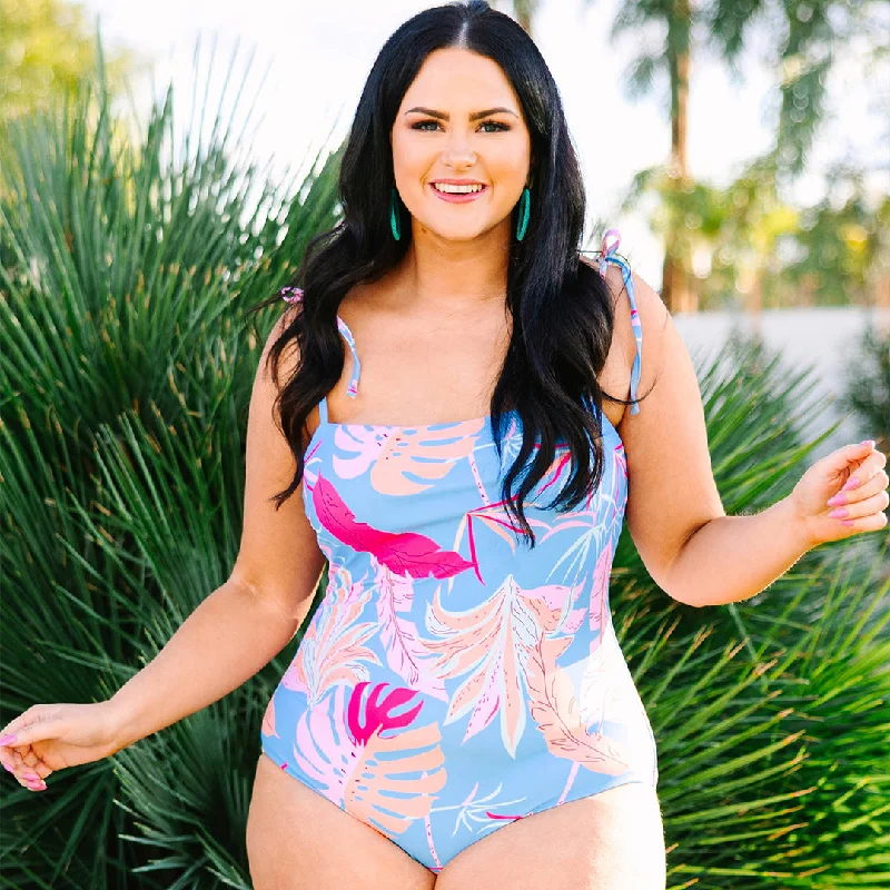 One-DAY Sale Seaside Sweetheart Swimsuit, Blue Floral