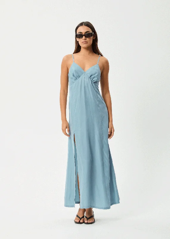New Arrival AFENDS Womens Delia - Cupro Maxi Dress - Ether Blue