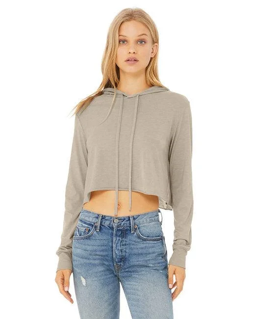 Limited Stock Bella + Canvas Ladies' Cropped Long Sleeve Hoodie T-Shirt 8512