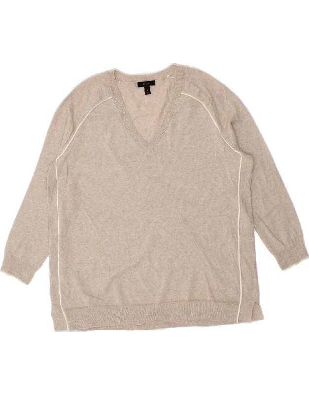 Limited Quantity J. CREW Womens V-Neck Jumper Sweater UK 14 Medium Grey