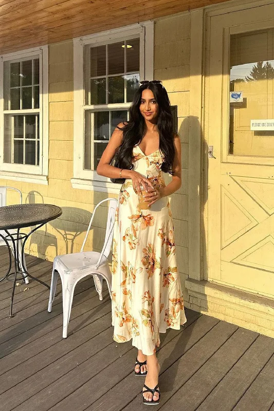 Great Bargains Palma Cream Floral Maxi Dress