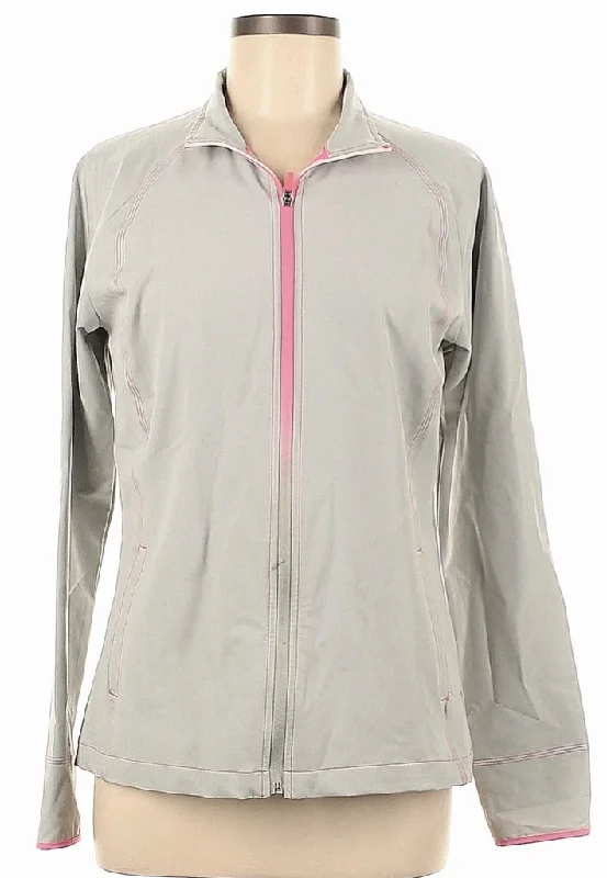 Deal Dash Slazenger Light Gray Full-Zip Jacket w/ Pink Zipper Size M MSP$70