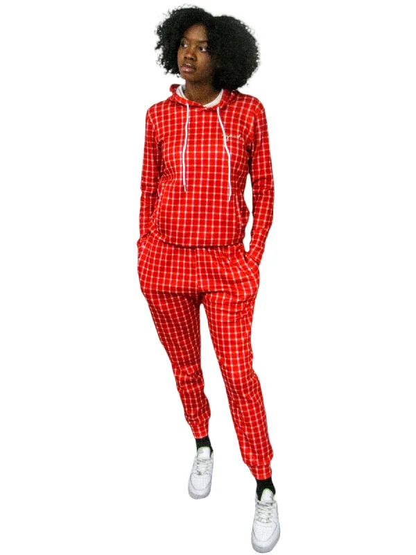 Markdowns Women’s Casual Red Stripe Hoodie – Bold & Cozy Activewear for Effortless Style