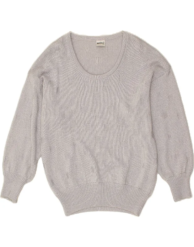 Savings Galore VINTAGE Womens Crew Neck Jumper Sweater UK 14 Large Grey Geometric