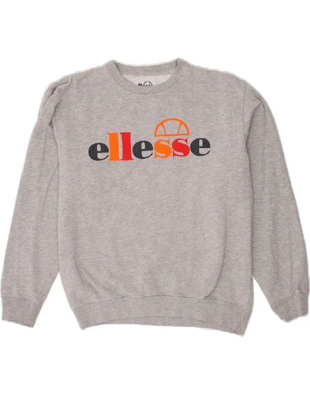 Major Savings ELLESSE Womens Oversized Graphic Sweatshirt Jumper UK 16 Large Grey Cotton