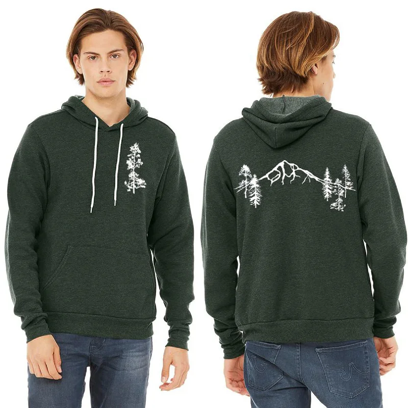Extra Savings Mountain  Forest Ultra Soft Pull Over Hoodie - Unisex Heather Forest