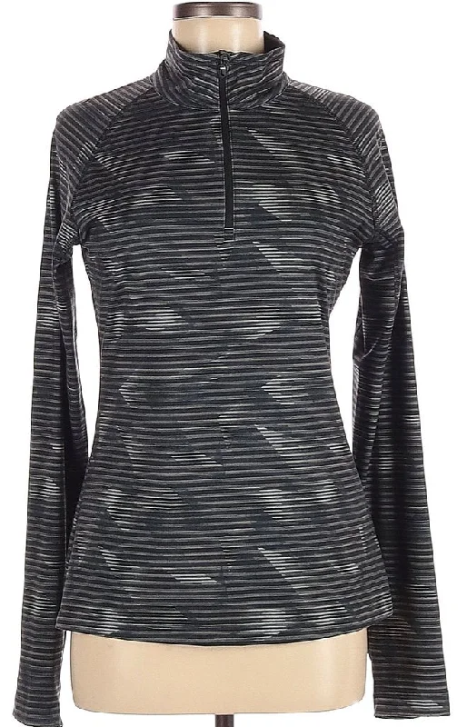 Don’t Miss Out Lole 1/4 Zip Black Striped Zip Pullover Size M MSP$82