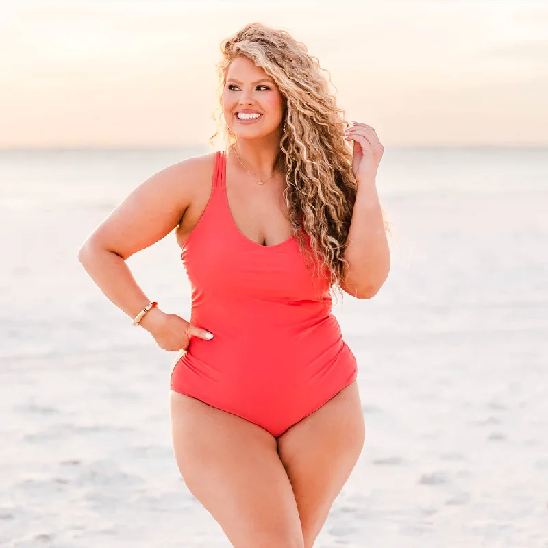 Stock Clearance Meet You At The Lake Swimsuit, Red