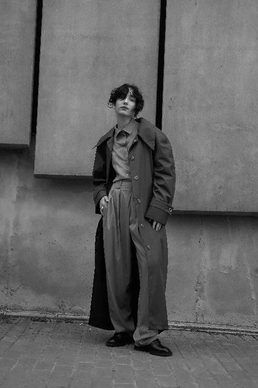 Act Now Kamenets Grafite Pointed Collar Trench