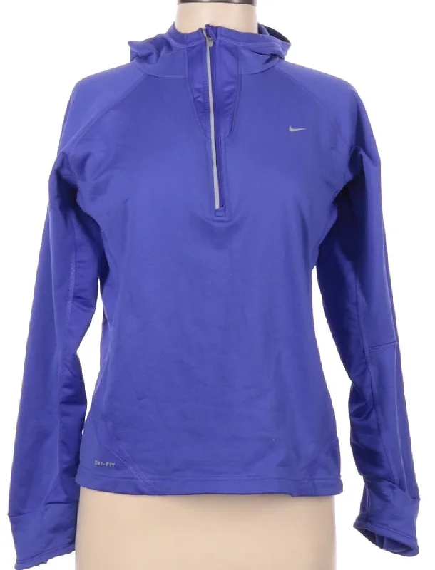 Discount Days Women's Nike Dri-Fit Purple 1/4 Zip Hooded Pullover Size M. MSP$85