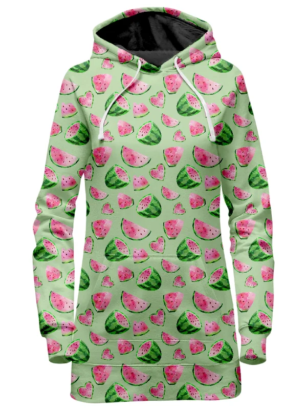 Don't Wait Watermelon Pattern Hoodie Dress