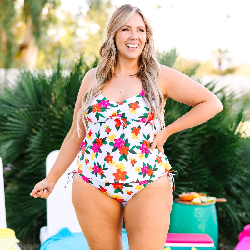 Weekend Deal Talk To The Sand Tankini Bottom, White Floral