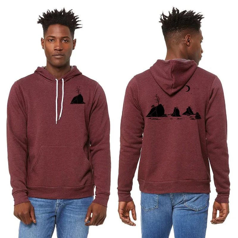 Don't Wait Moon Over Three Graces Ultra Soft Pull Over Hoodie - Unisex Heather Maroon Don't Wait Moon Over Three Graces Ultra Soft Pull Over Hoodie - Unisex Heather Maroon