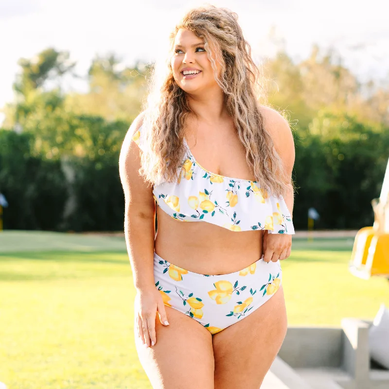 Reduced Prices Let's Go Watch The Sunset Swim Top, Lemon Yellow