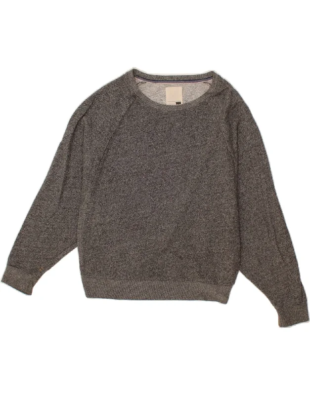 Early Bird Discount LEVI'S Womens Crop Sweatshirt Jumper UK 14 Medium Grey Cotton