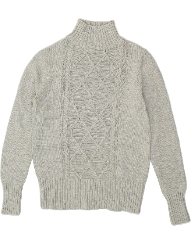 Limited Availability J. CREW Womens Roll Neck Jumper Sweater UK 10 Small Grey Cotton