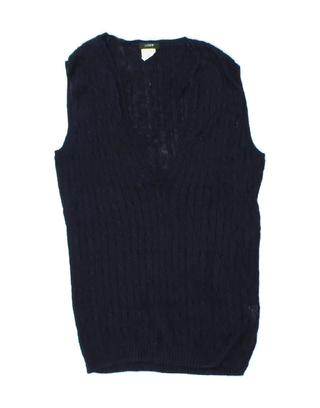 Mega Sale J. CREW Womens Vest Tank Top UK 8 Small Navy Blue Linen