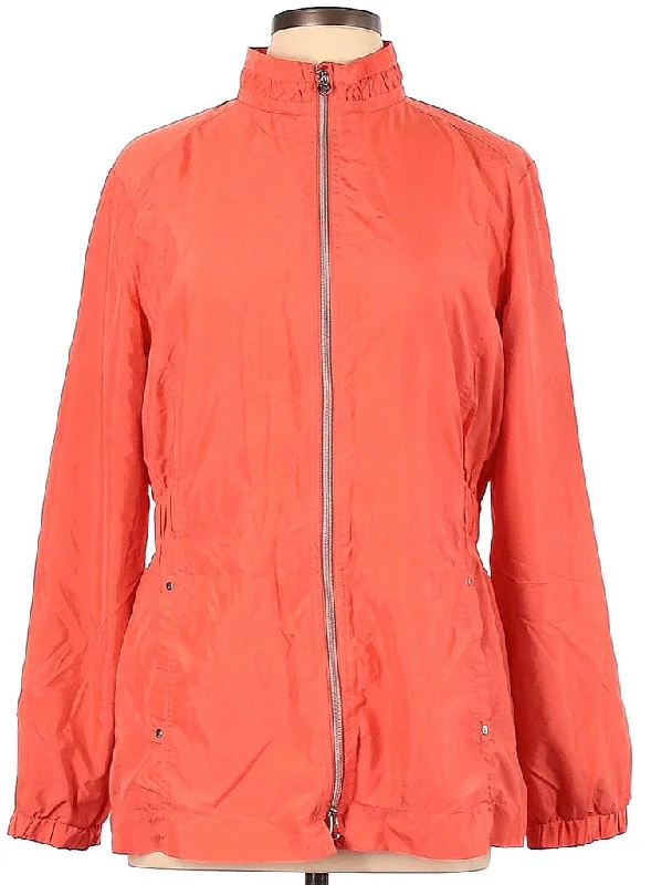 Can't Be Beat Tail White Label Coral Full-Zip Wind Jacket Size L